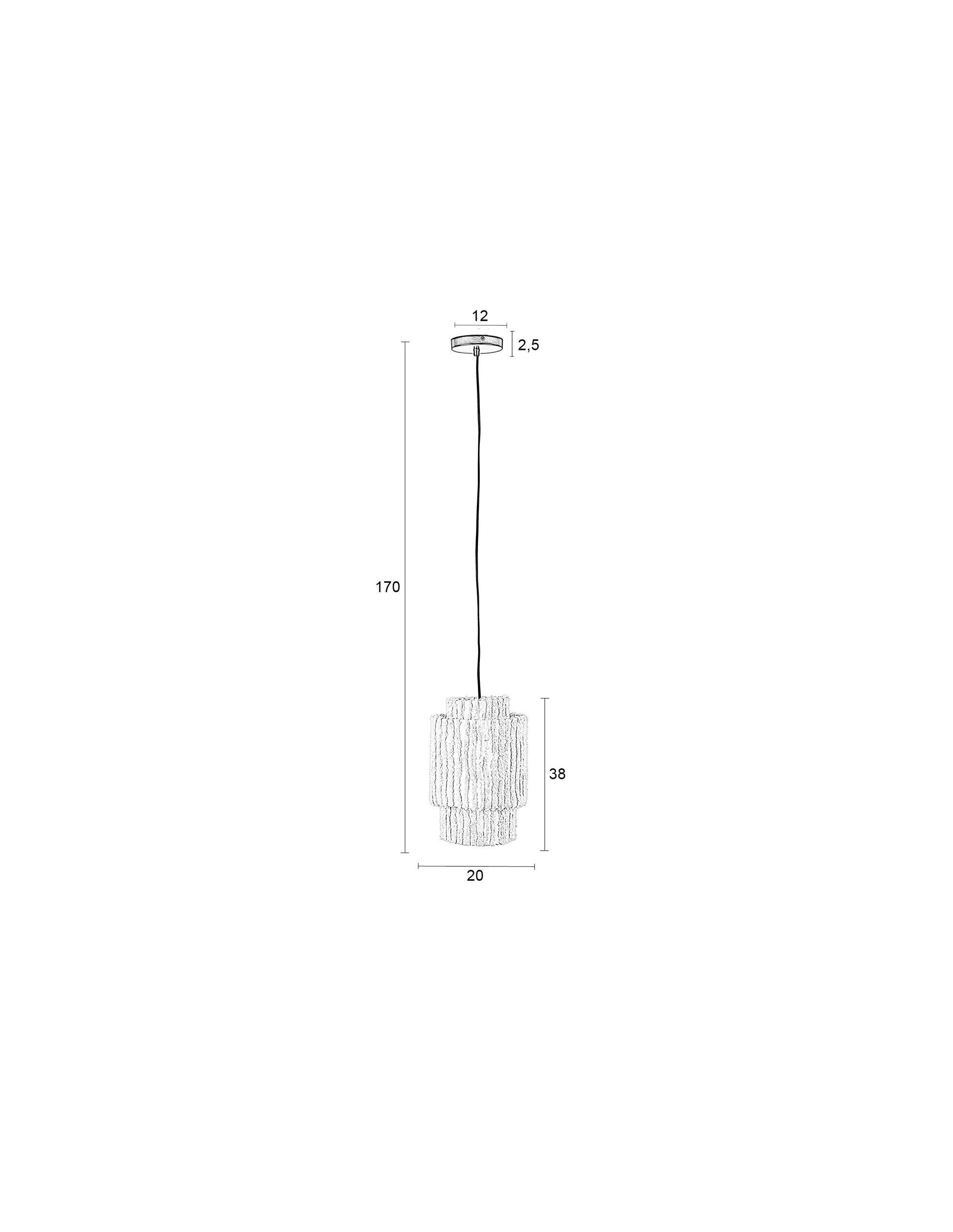 Arjun Beige Cotton Tall Pendant Lamp